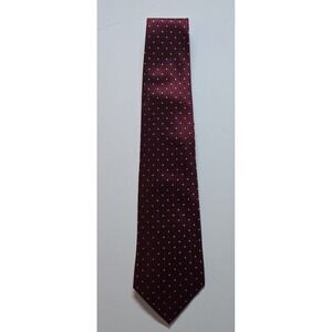 Epitome Collection Burgundy Gold Geometric Silk Necktie